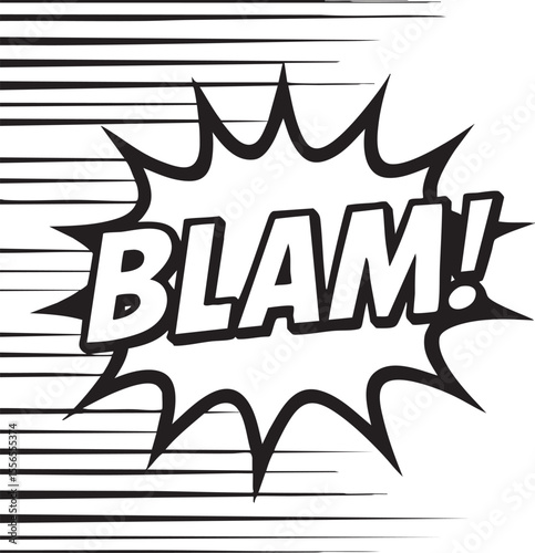 Dynamic Comic Book Style 'Blam!' Explosion High-Impact Graphic Design Element