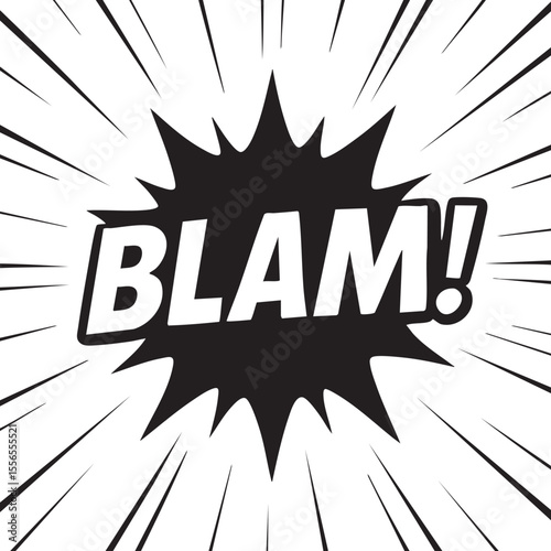 Dynamic Comic Book Blast Blam!  Action-Packed Graphic Design Element