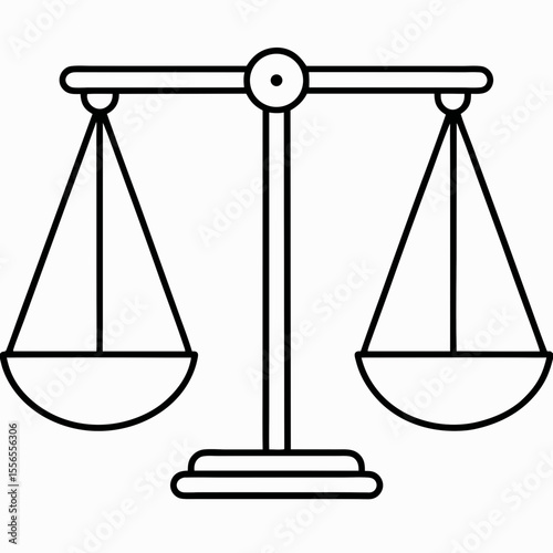 Balance scale icon in minimalist outline design