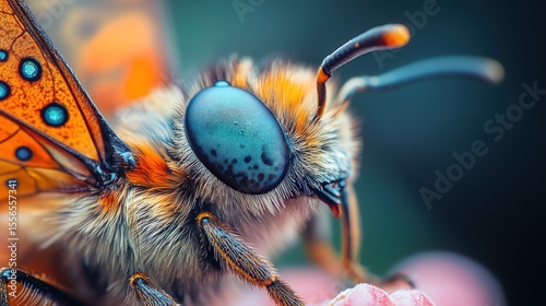 Vibrant Macro Bee Wing Patterns in Colorful Light