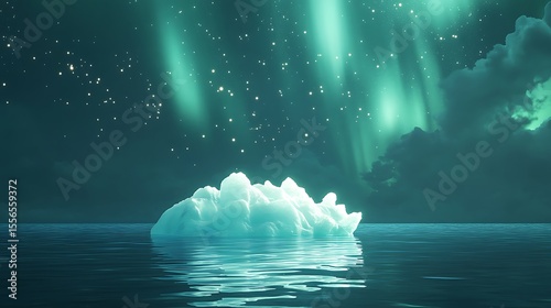 Northern lights on beautiful mountains and also showers lightly 
