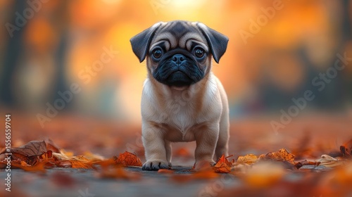 Charming Pug Puppy Portrait Painting for Animal Lovers