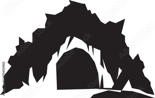 dark cave entrance silhouette