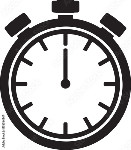 Timekeeping Stopwatch Silhouette Logo in Vector Design