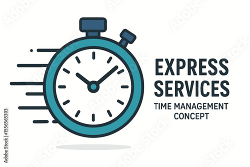 Express services and time management concept vector illustration. Stopwatch or timer icon symbolizing fast delivery, speed, and deadline. Modern flat design for business and logistics.