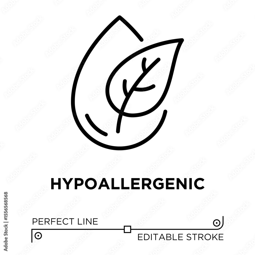 Φωτογραφία The line icon vector illustrates a cosmetic product formulated to reduce the risk of skin allergies