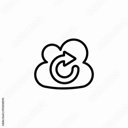 syncing cloud icon sign vector