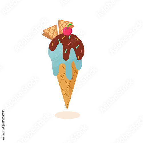 Waffle cone ice cream svg icon