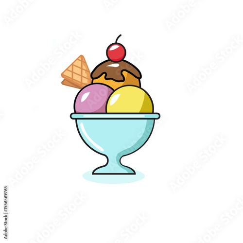 Waffle bowl ice cream svg icon
