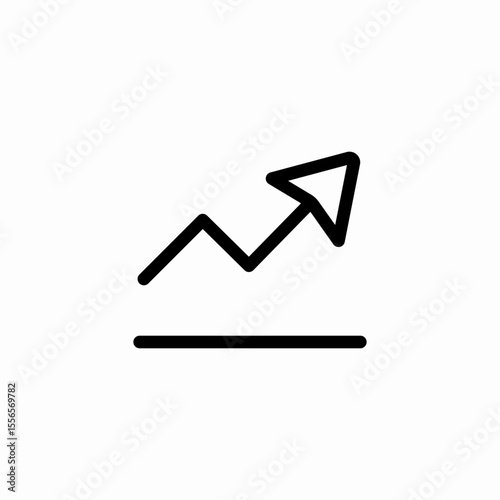 arrow chart rising icon sign vector
