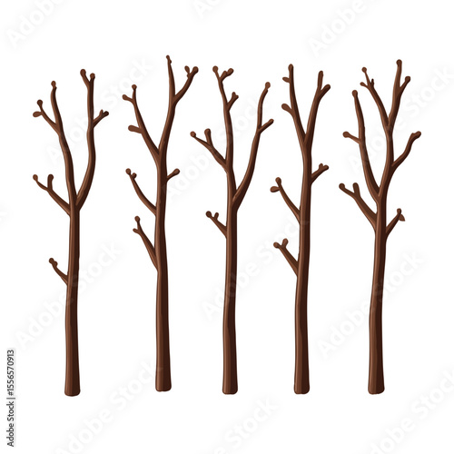 Bare tree branch silhouettes, Black branches without leaves