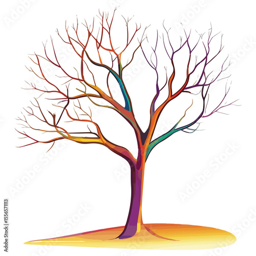 Bare tree branch silhouettes, Black branches without leaves