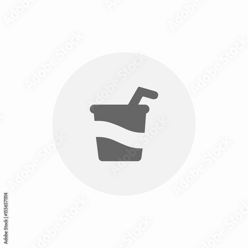 patterned drink cup icon sign vector