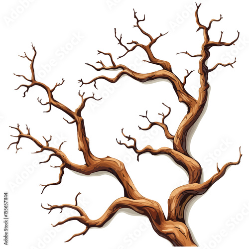 Bare tree branch silhouettes, Black branches without leaves