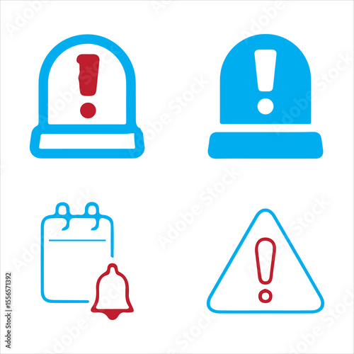 Notification icon set with glowing ring