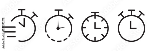 Fast time icon set. Timer icon set. Alarm clock symbol. Watch countdown vector illustration. isolated on white background. EPS 10