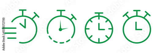 Fast time icon set. Timer icon set. Alarm clock symbol. Watch countdown vector illustration. isolated on white background. EPS 10