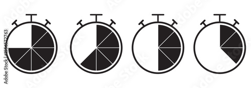 Fast time icon set. Timer icon set. Alarm clock symbol. Watch countdown vector illustration. isolated on white background. EPS 10