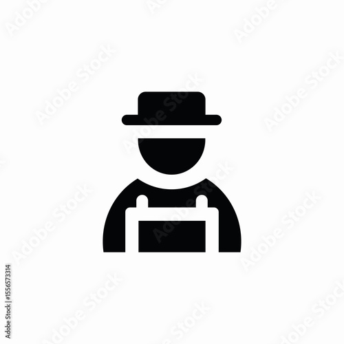 farm worker icon sign vector