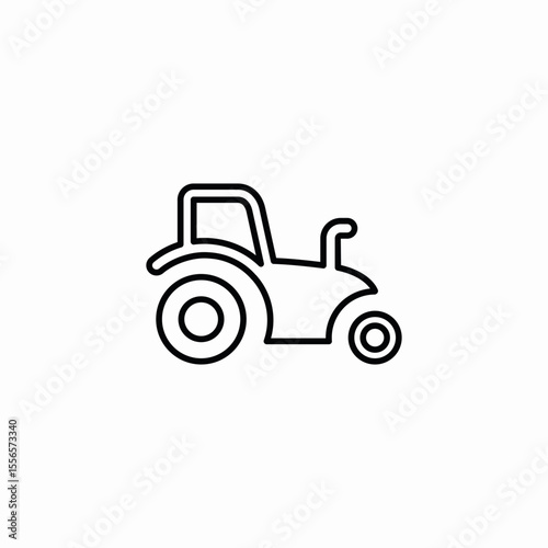 field tractor icon sign vector