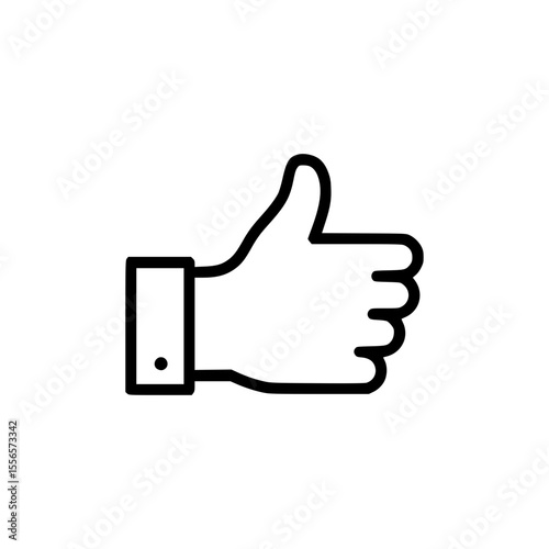 Outline icon of a hand giving a thumbs up gesture  