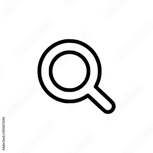 Outline icon of a magnifying glass symbolizing search concept  