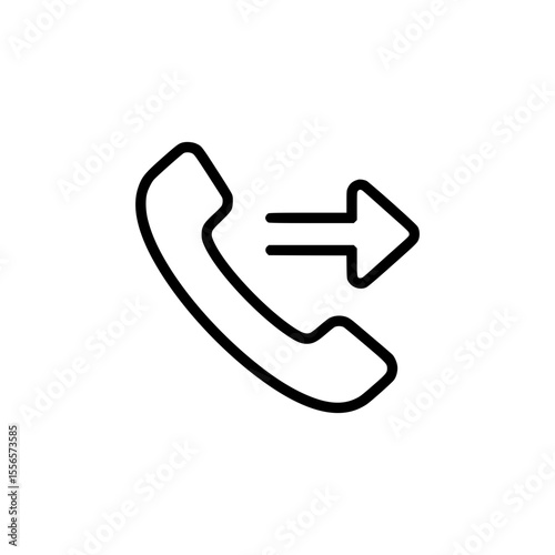 Phone with incoming call icon in minimalist line style  