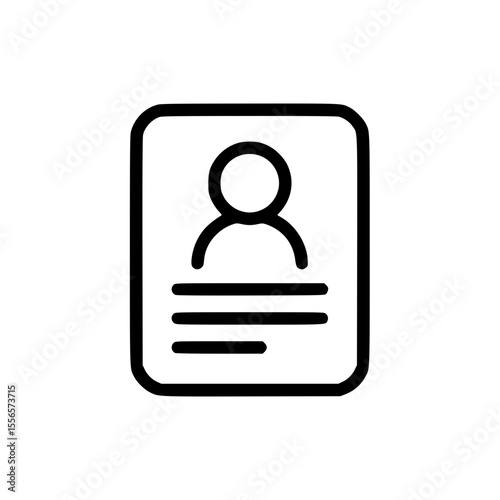 Outline icon representing a user profile with basic information  