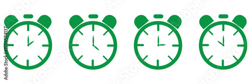 Timer icon set. Alarm clock symbol. Watch countdown vector illustration. Stopwatch sign. Hours, minutes and seconds concept. background white. Design EPS 10 