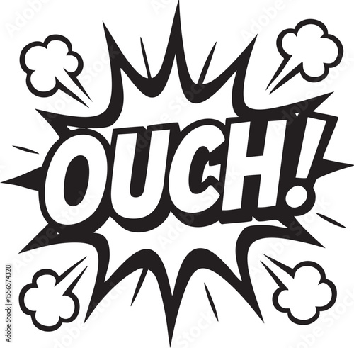 Ouch! Comic Book Style Pain Explosion Sound Effect Graphic