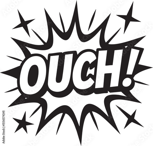Ouch! Comic Book Style Speech Bubble Illustration