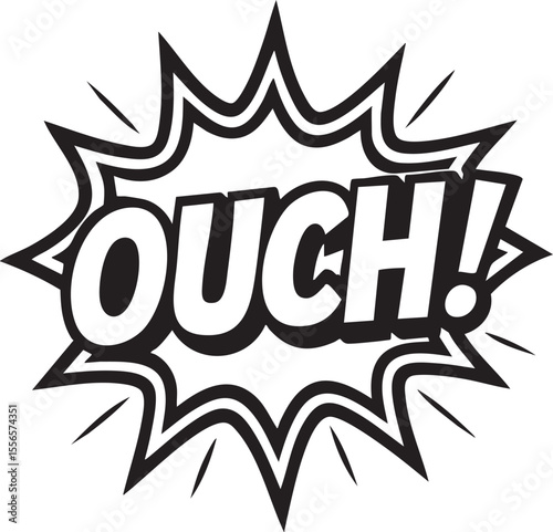 Ouch! Comic Book Speech Bubble Graphic