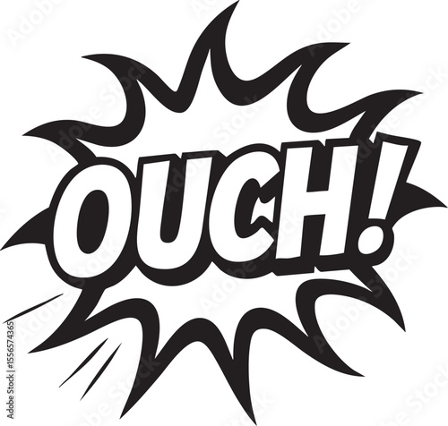 Ouch! Comic Book Style Speech Bubble Graphic