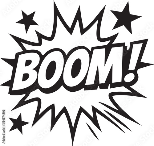 Comic Book Boom Explosion Graphic  High-Resolution Vector Illustration