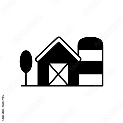 Farm Building Agriculture Fill Icon