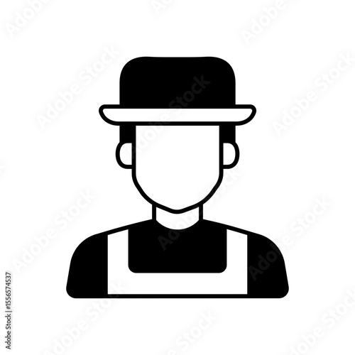 Male Farmer Agriculture Worker Fill Icon