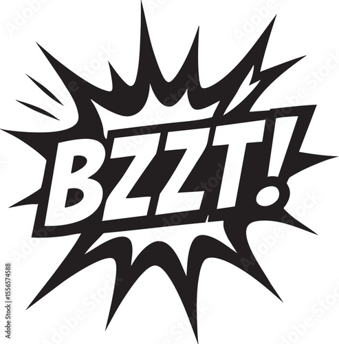 Vector Comic Book BZZT! Explosion Sound Effect Illustration