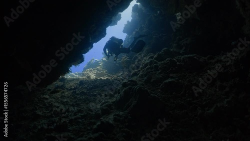 Wallpaper Mural Exploring Underwater Caves following a diver in Scuba Diving in Egypt Torontodigital.ca