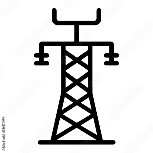 Vector icon power transmission mast on white background
Vector icon electricity