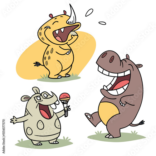 Quirky Cartoon Animal Characters Vector Illustration, Funny and Unique Creatures in Comic Style