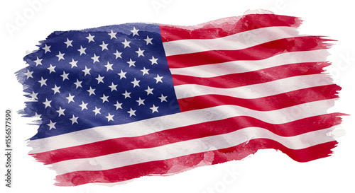Wallpaper Mural Watercolor style american flag with transparent background Torontodigital.ca