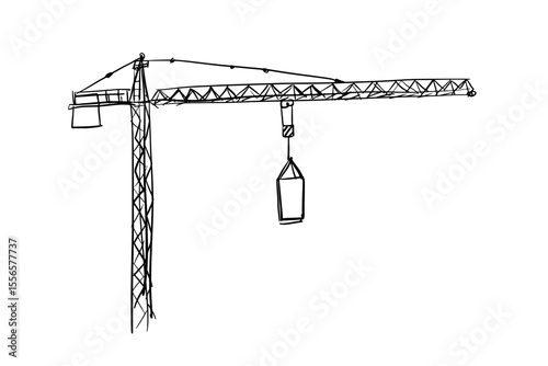 Building crane sketch