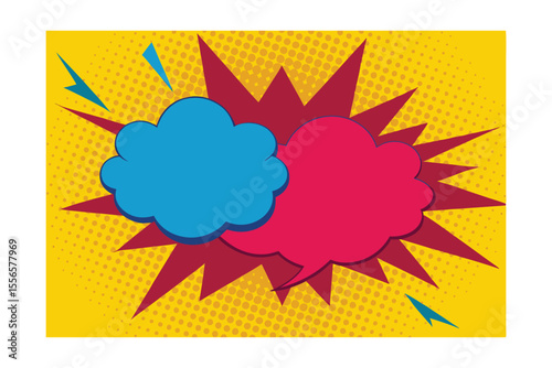 Dynamic Comic Book Speech Bubbles Pop Art Design Element