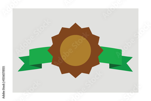 Award Winning Design  Elegant Badge and Ribbon Illustration