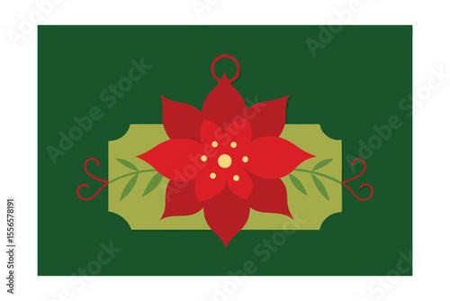 Festive Poinsettia Christmas Ornament Design Elegant Holiday Decoration