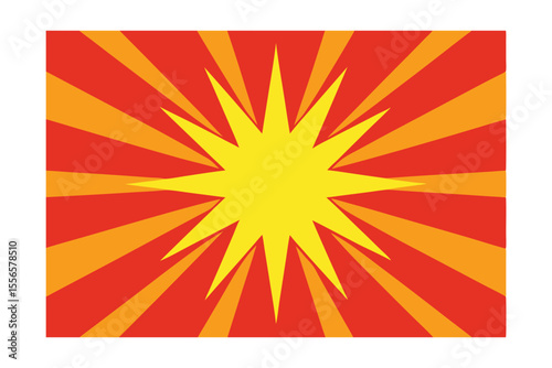 Radiant Burst of Energy: a visual embodiment of energy and dynamism, capturing attention with its vibrant burst of color and a powerful central star shape.