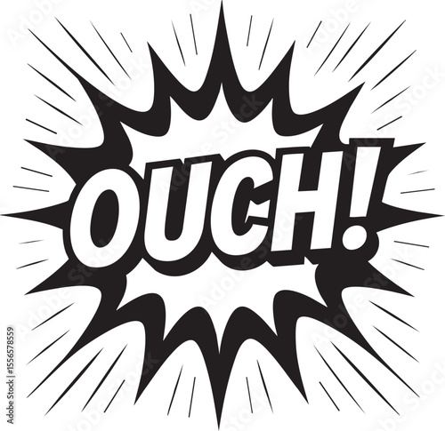 Ouch! Comic Book Style Speech Bubble Illustration