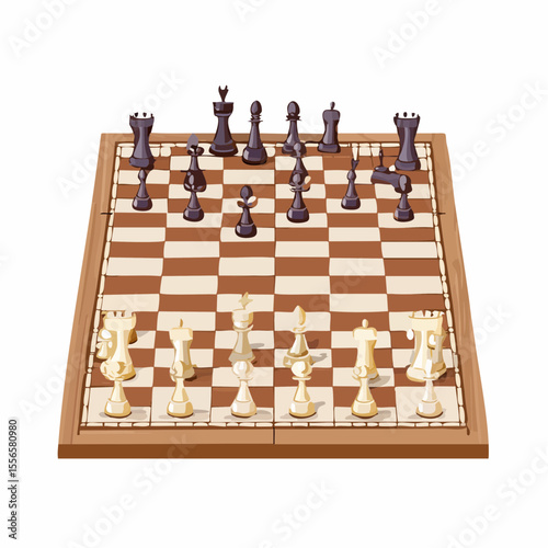 A chessboard mid-game with key pieces in play
