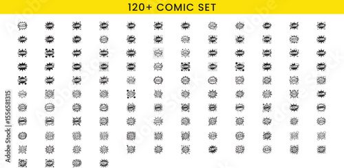 120+ Comic Speech Bubbles and Elements Vector Set for Design