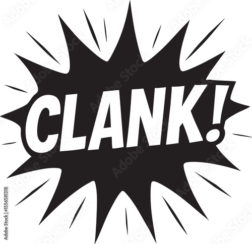 Retro Comic Book Sound Effect Clank!  Vector Illustration